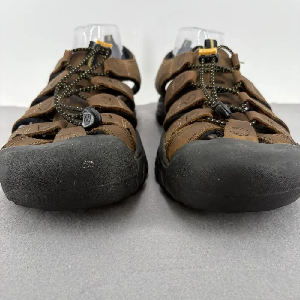 KEEN Newport Bison Brown Leather Waterproof Hiking Sandals Mens Sz 12.5 1001870